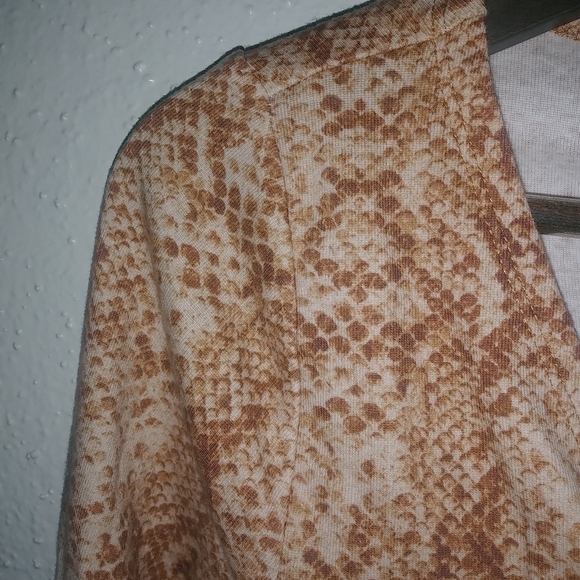 Lovers and Friends S Snake Tan Wrap Top Jumpsuit Look Pants Set 2-Piece - Picture 6 of 13